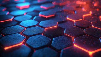 Obraz premium futuristic neon 3d background with geometric shapes