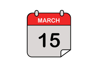 Icône calendrier date - 15 mars en anglais