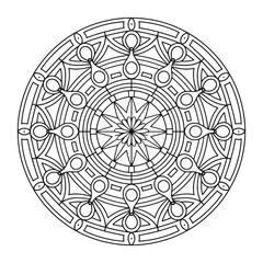 Ethnic Mandala Art for Coloring Book, Mehendi Design - Mandala Circular Pattern, Outline Artwork.