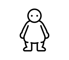 ぽっちゃりした人のシンプルなイラスト　ベクター
