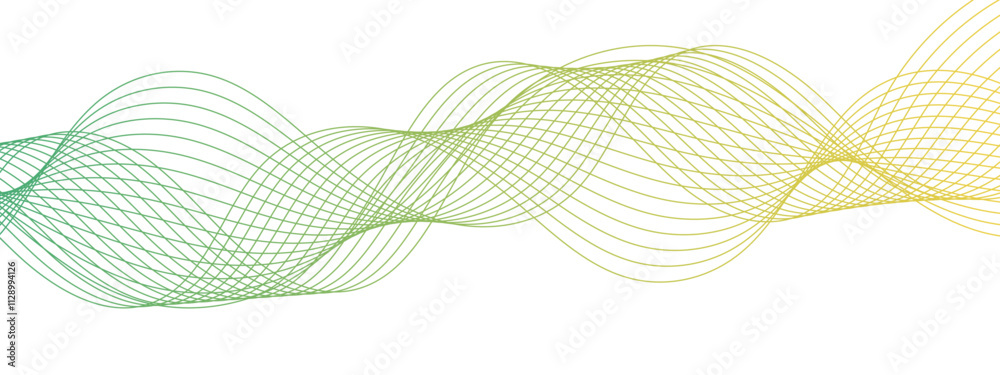 Poster Abstract colorful Blue glowing frequency sound wave with curved lines. Curved wavy lines tech futuristic motion. Geometric technology and frequency gradient lines. Dynamic gradient flowing wave