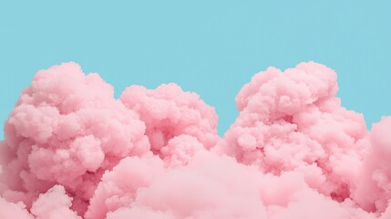 Fototapeta premium Pink clouds in the sky with a blue background