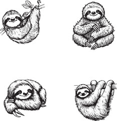Relaxed Sloth Illustrations: Capturing the Essence of Leisure © Haider