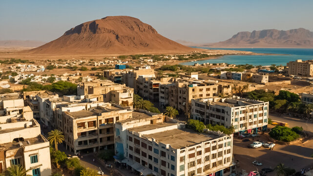 Panorama of Djibouti Africa, sunny day