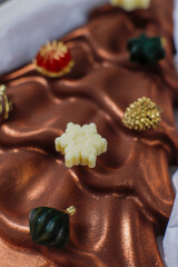 Christmas tree shaped handmade delicious belgian chocolate bar.