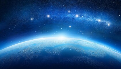 an illustration of a blue space with stars