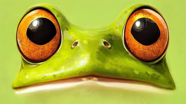 Funny frog muzzle.