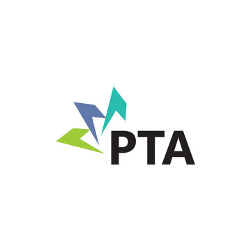 PTA letter logo design on white background. Creative  modern PTA letter logo design. Vector design.