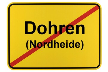 Illustration eines Ortsschildes der Gemeinde Dohren (Nordheide) in Niedersachsen