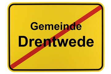 Illustration eines Ortsschildes der Gemeinde Drentwede in Niedersachsen