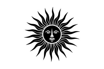 Boho Sunface Line Art Design