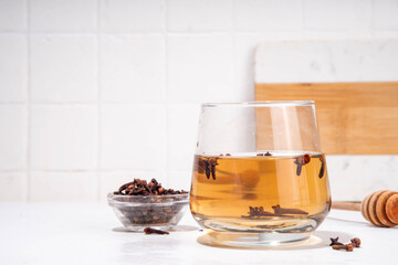 Clove Water or Tea, organic infused drink. Ayurvedic, antiseptic, anti-inflammatory and antioxidant...