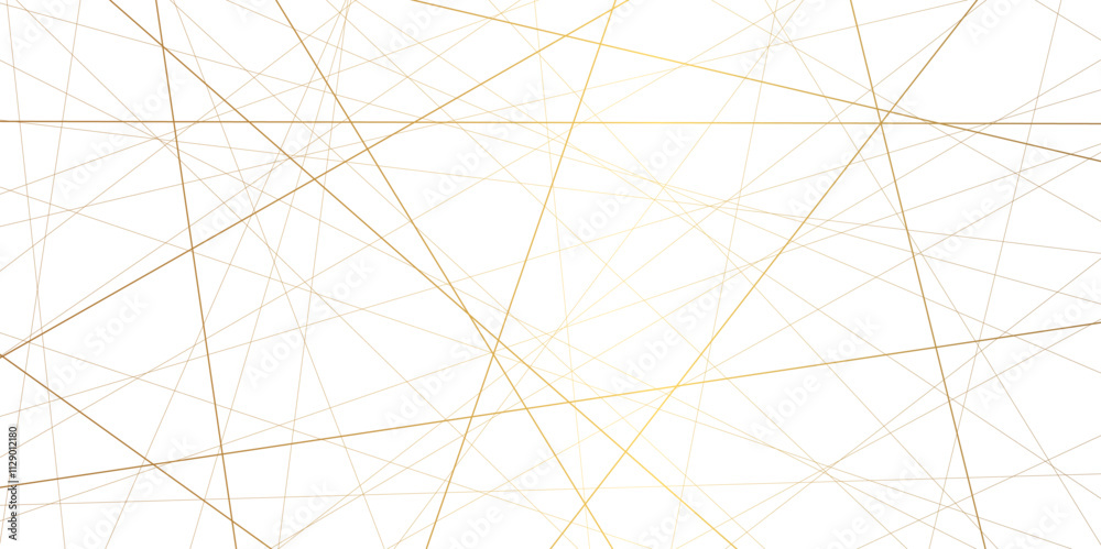 Poster Modern minimal golden random line background with stoke. abstract futuristic architecture concept digital geometric transparent for wallpaper, presentation background design, vector illustration.	