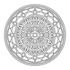 Mandala Pattern Designs in Floral, Indian Style - Black and White Colored and Outlined Vector Illustration.