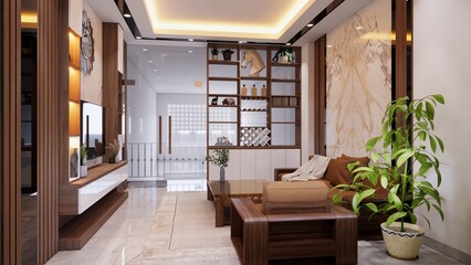 Render Modern living room design