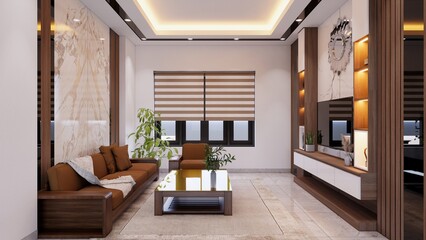 Render Modern living room design