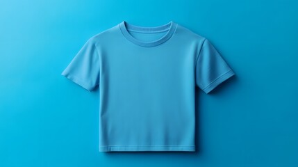 Blank mockup template of a T-shirt with realistic cotton textures, displayed on a solid colored background.