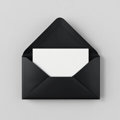 Black envelope with white paper