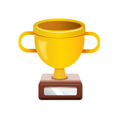 3d gold trophy cup. Isolated 3d icon
