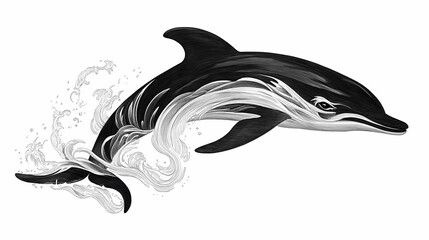 Echo the wave dolphin. Echo. Illustration