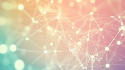 Abstract network connections in pastel tones