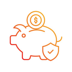 Savings gradient icon with white background vector stock illustration