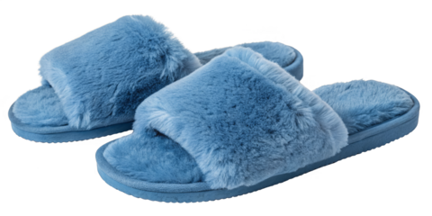 Cozy Blue Fuzzy Slippers Soft, Warm, Indoor House Shoes