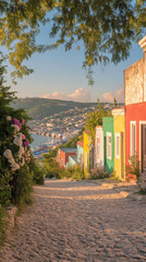 wallpaper of Valparaiso colorful hillside hous