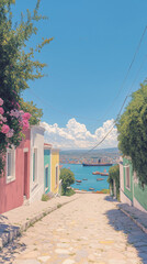 wallpaper of Valparaiso colorful hillside hous