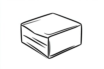Naklejka premium A simple line drawing of a layered cake