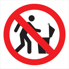Throw Litter in Bin Silhouette Green Icon