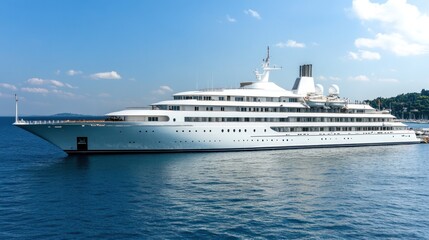 Majestic Yacht at Sea: A Luxurious Vessel Under the Mediterranean Sun