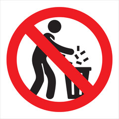 Throw Litter in Bin Silhouette Green Icon