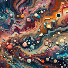 Abstract Color Mixing Pour Focusing on the abstract patterns and