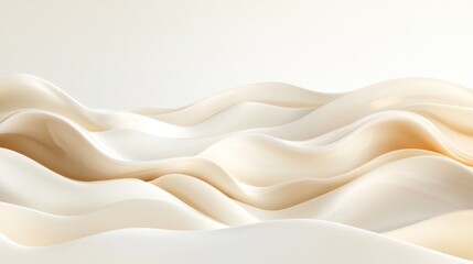 Obraz premium Creamy Waves: Abstract Beige and White Fluid Forms