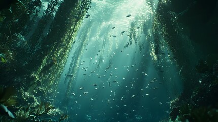 Underwater Kelp Forest Illustration