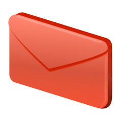 3d red mail icon. 3d isolated vector icon
