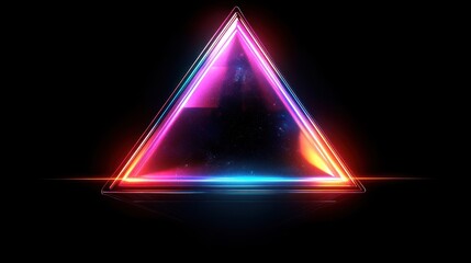 Neon Triangle Abstract Art: Glowing Cosmic Prism