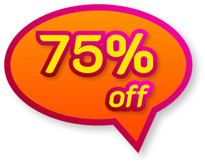 Tag balloon for promotion, label, yellow, orange and pink, 75%.