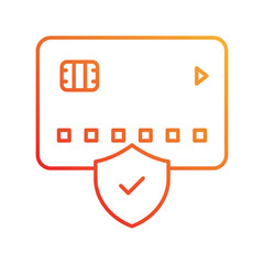 Fototapeta premium Secure Payment gradient icon with white background vector stock illustration