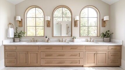 Elegant Dual Marble Sinks in Modern Bathroom Design