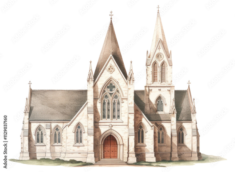 Wall mural PNG Church architecture building drawing.