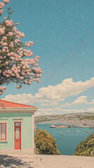 wallpaper of Valparaiso colorful hillside hous