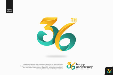 Number 36 logo icon design, 36th birthday logo number, anniversary 36