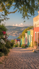 wallpaper of Valparaiso colorful hillside hous