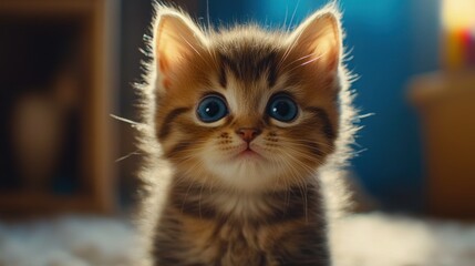Adorable Kitten with Striking Blue Eyes