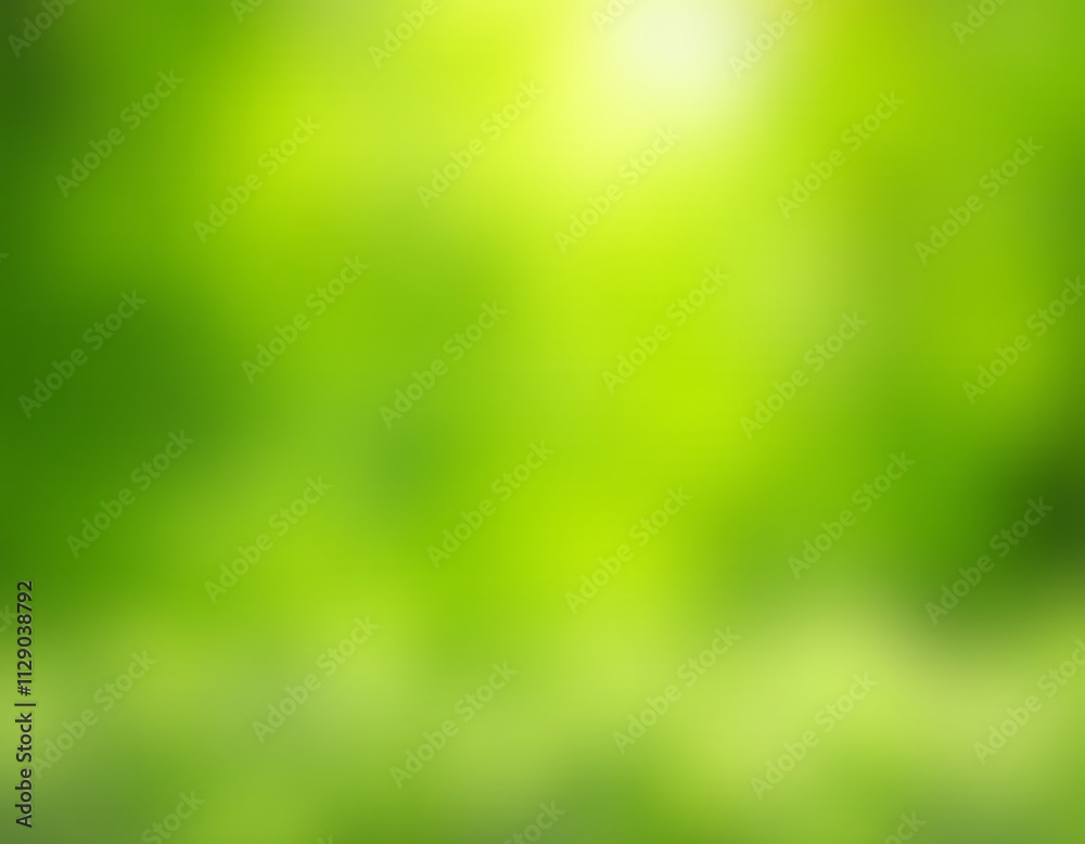 Poster Abstract green bokeh texture captures a serene morning scene with a checkered tablecloth and lush garden background for product display._00002_