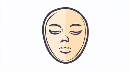 Beauty Facial Mask Outline Icon Transparent Vector