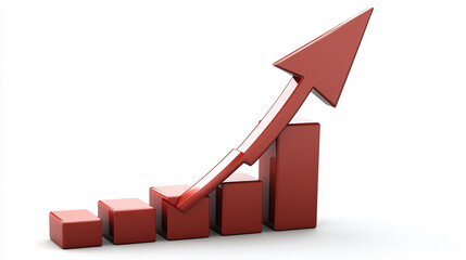 The graph shows an arrow moving upward, symbolizing business success.