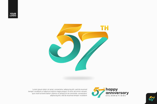 Number 57 logo icon design, 57th birthday logo number, anniversary 57